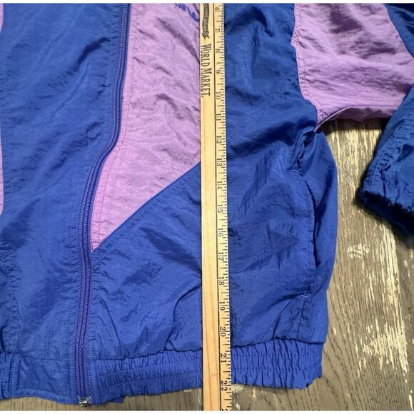 Adidas Vtg Retro 90s 80s Men Purple Track Jacket Small trefoil 6493 Lined Nylon - Picture 3 of 14
